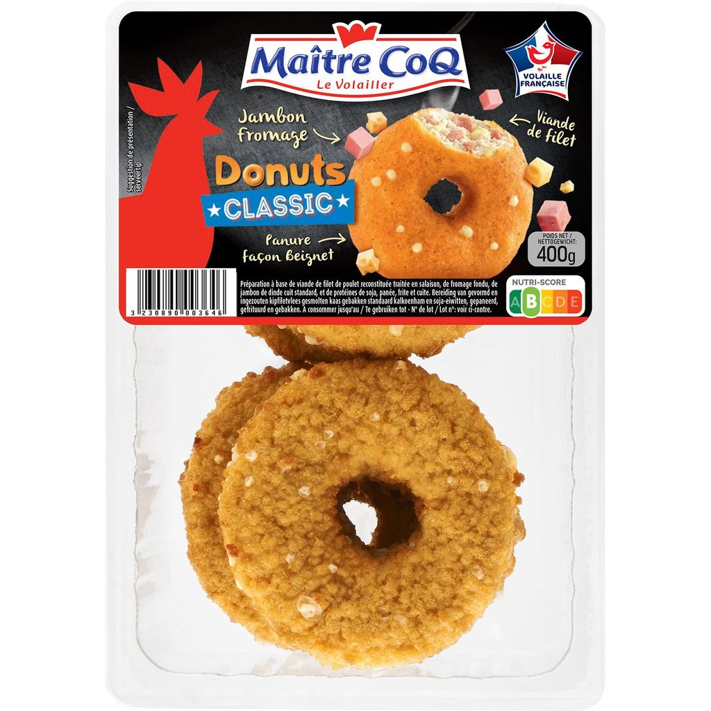 Donuts aux coquillettes jambon et fromage - Recette Cake Factory