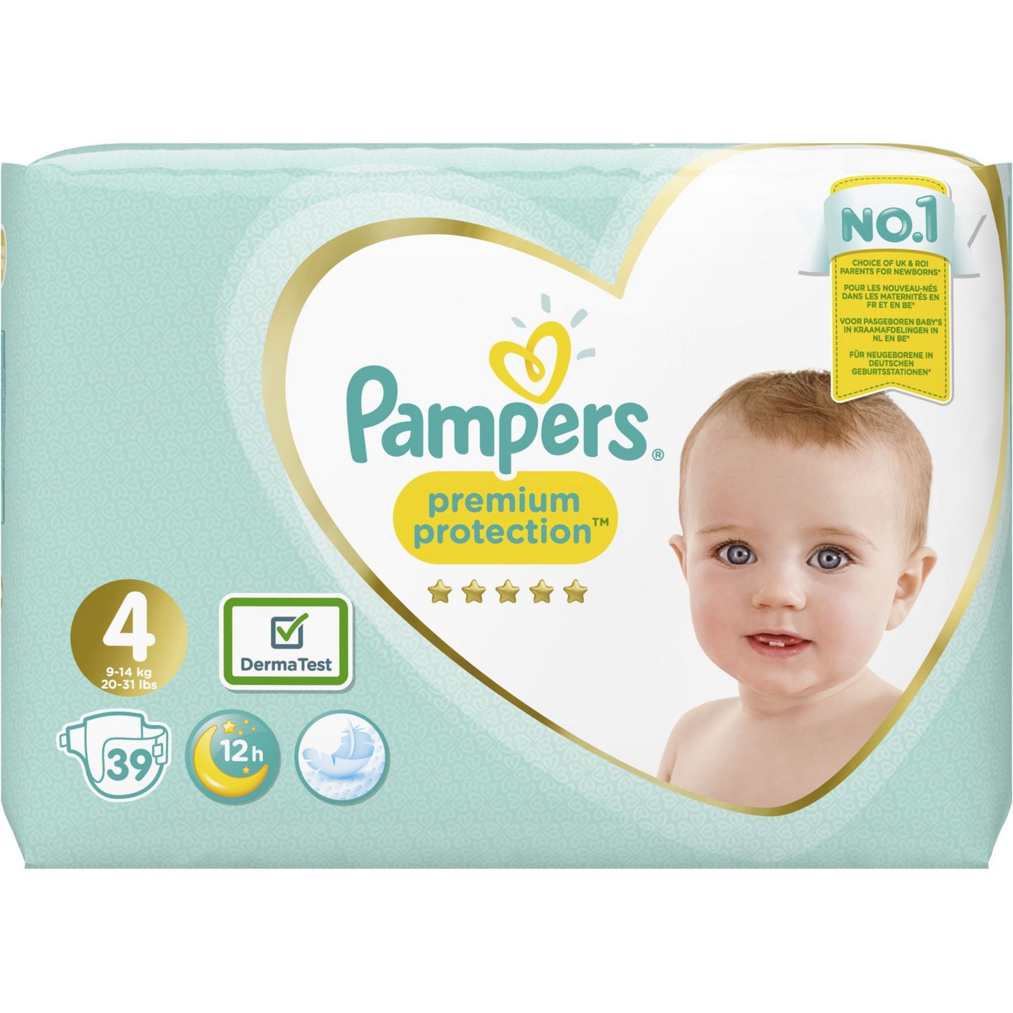 PAMPERS Premium protection géant couches taille 4 (9-14kg) 39 couches pas  cher 