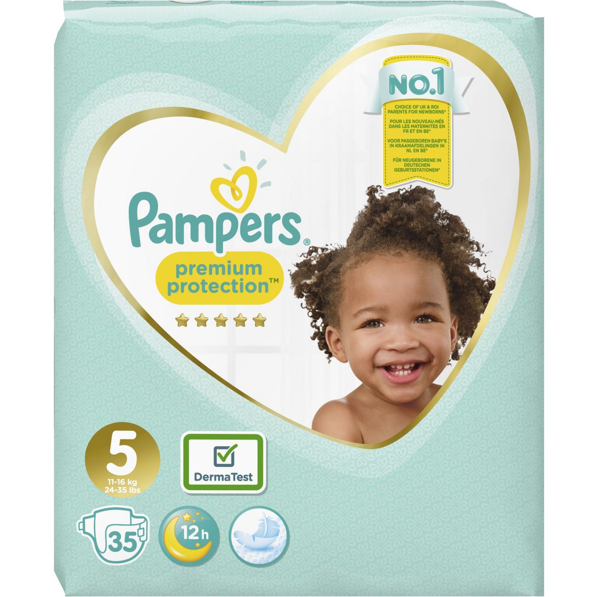Pampers, Premium Protection, Langes, Taille 5, Maxi Geant, 102 pc
