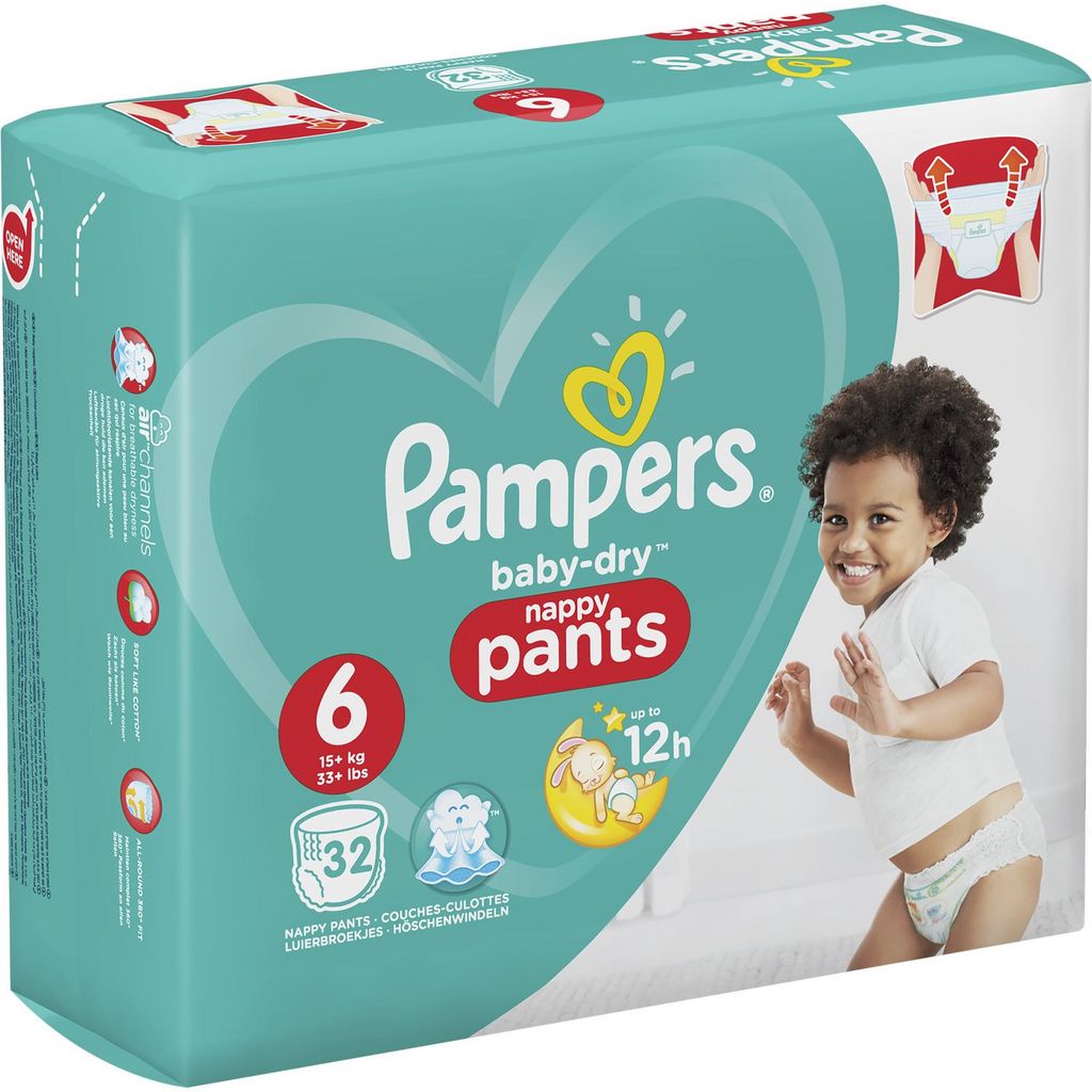 Couches/culottes Baby Dry pants T6 / 13-18 kg, Pampers (x 32) // OBSOLETE