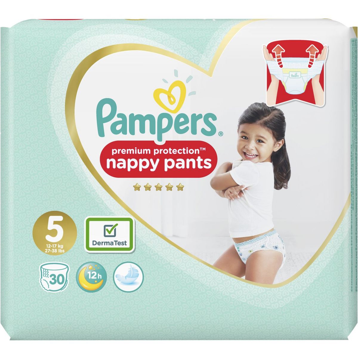 PAMPERS Premium protection pants Couches-culottes taille 5 (12-17kg) 31  couches pas cher 