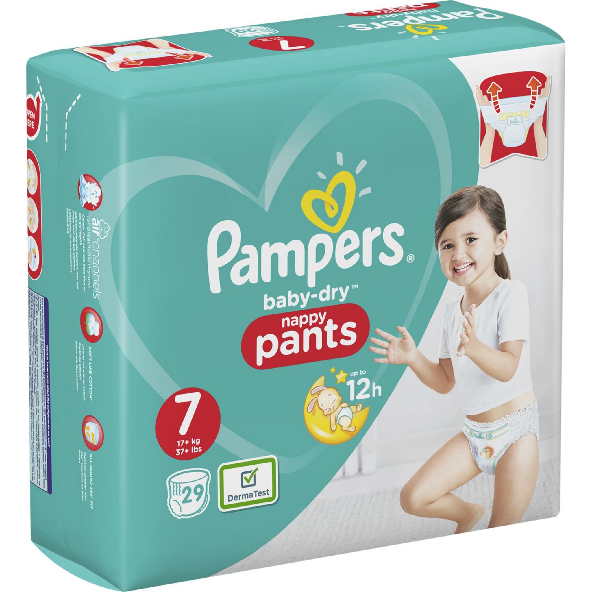 Pampers 81683760 Baby-Dry Pants Couches Blanc Taille 7 (58 Unité) :  : Bébé et Puériculture