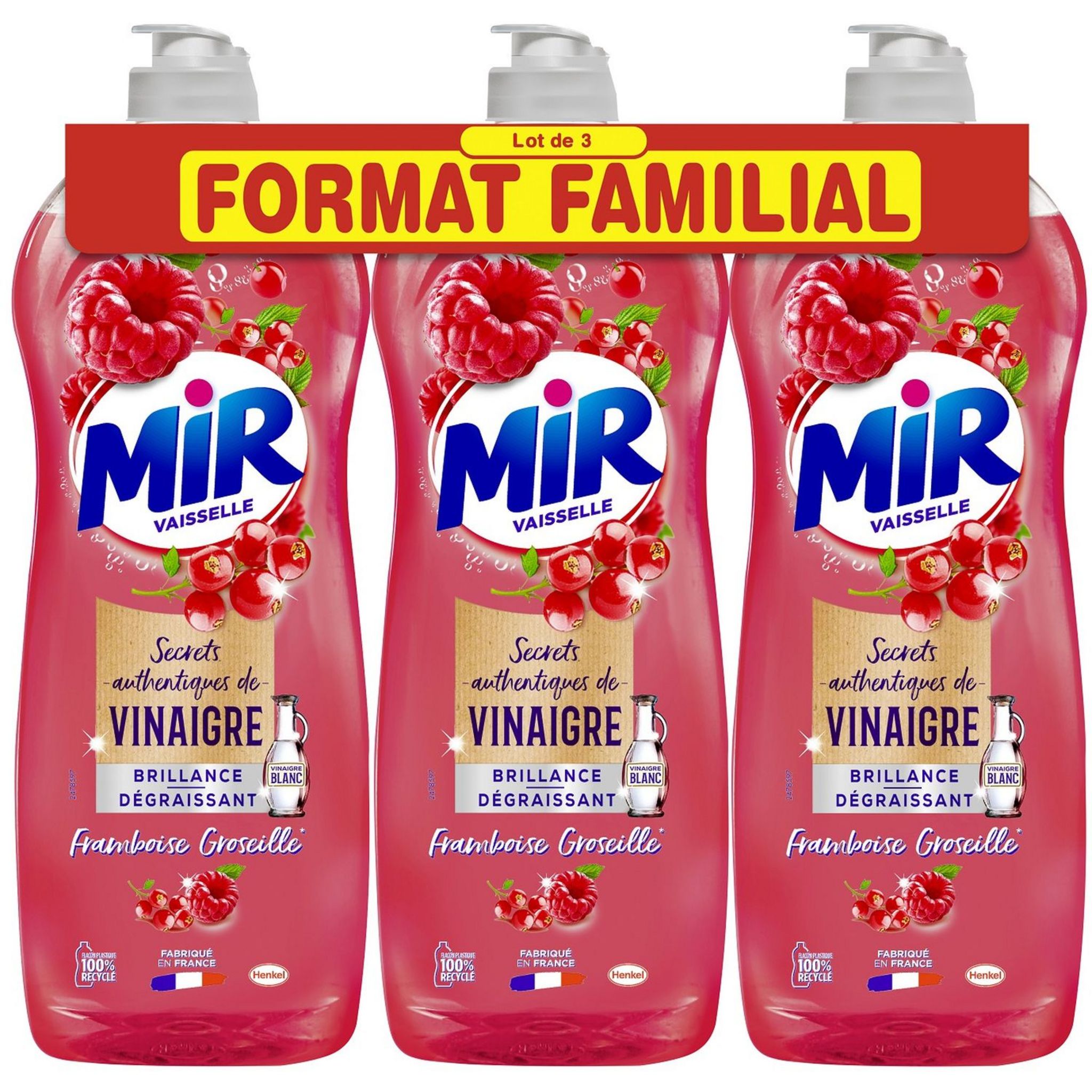 Mir liquide vaisselle brillance, framboise groseille - Galeries