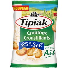 TIPIAK Tipiak Croûtons croustillants à l'ail -25% de sel 80g 80g