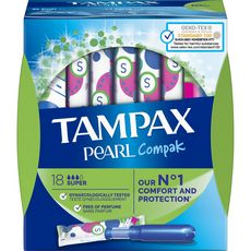 TAMPAX Compak Pearl tampons avec applicateur super 18 tampons