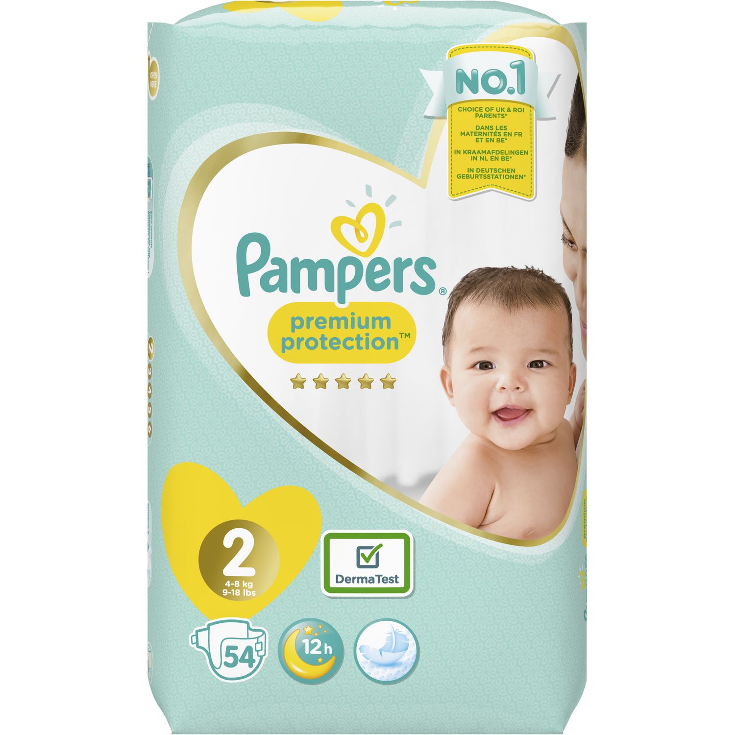 PAMPERS Premium protection couches taille 2 (4-8kg) 54 couches pas