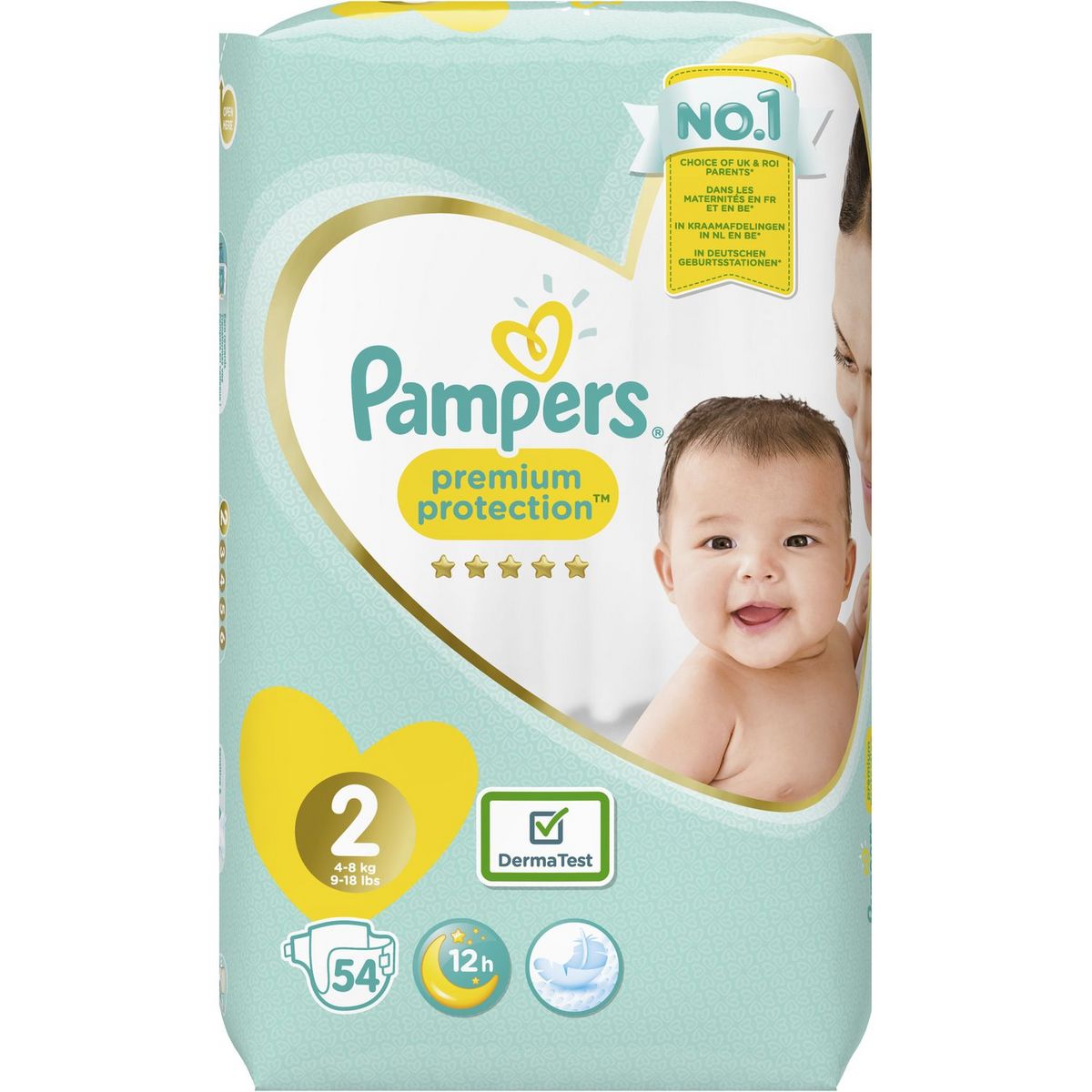 PAMPERS Premium protection couches taille 2 (4-8kg) 54 couches pas