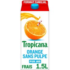 TROPICANA Pur jus d'oranges sans pulpe 1,5L