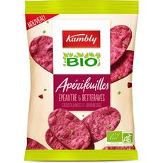 KAMBLY Apérifeuilles biscuits salés bio épeautre et betteraves 100g