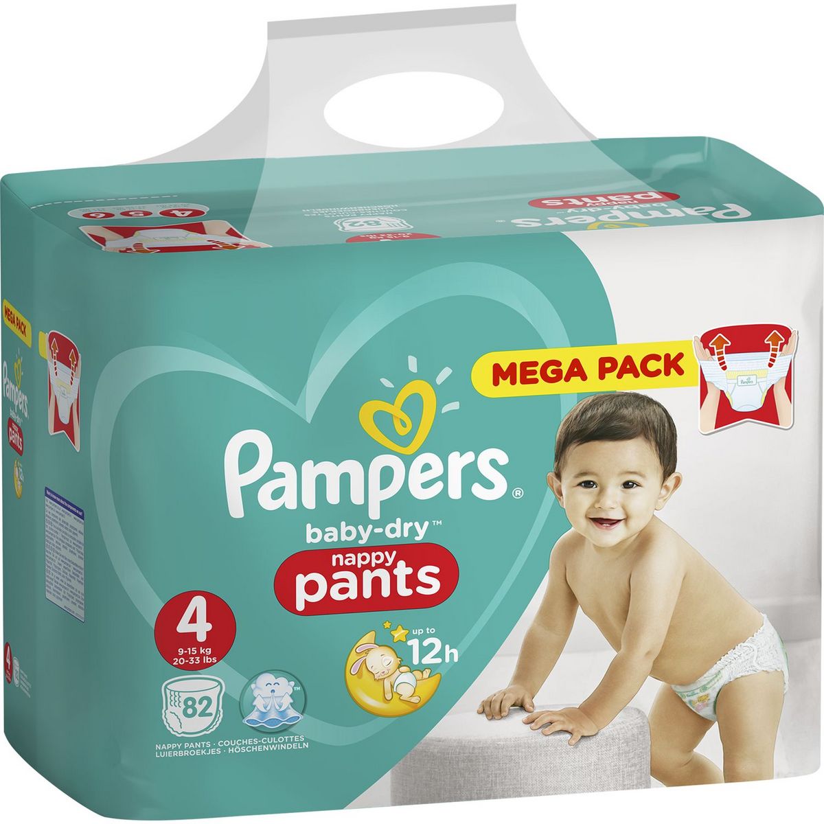 PAMPERS Baby-dry pants couches-culottes taille 4 (9-15kg) 82 couches
