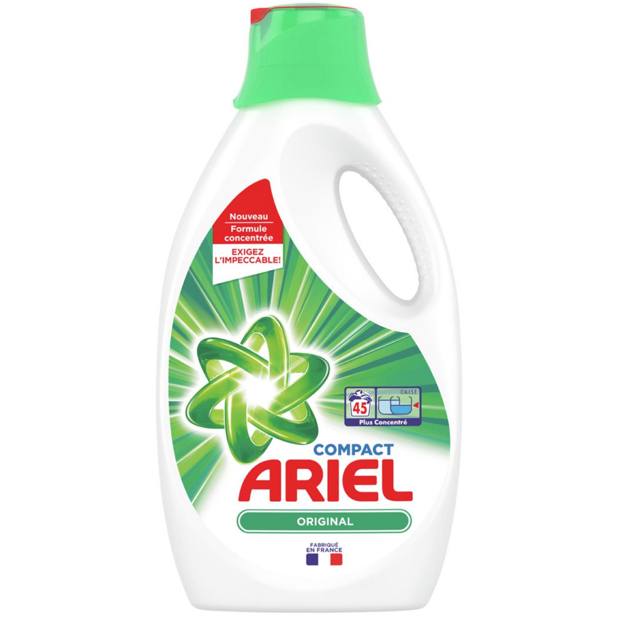 ARIEL Ariel Lessive liquide compact original 45 lavages 2,475l 45 lavages  2,475l pas cher 