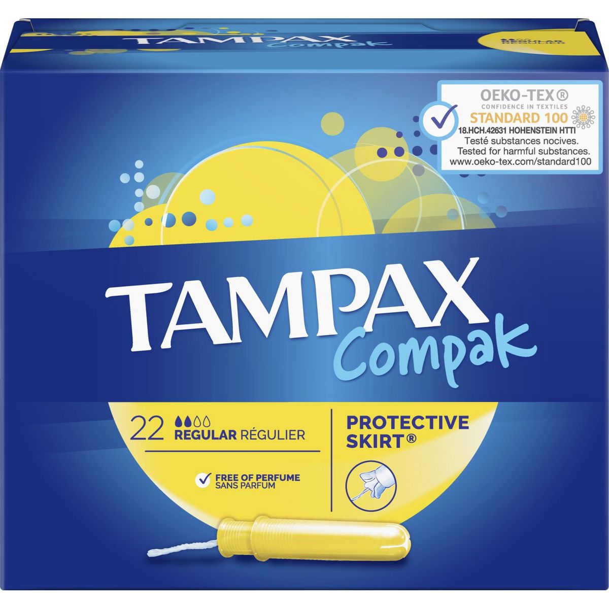 Tampax Tampons hygiéniques avec applicateur flux regulier, 18 pièces