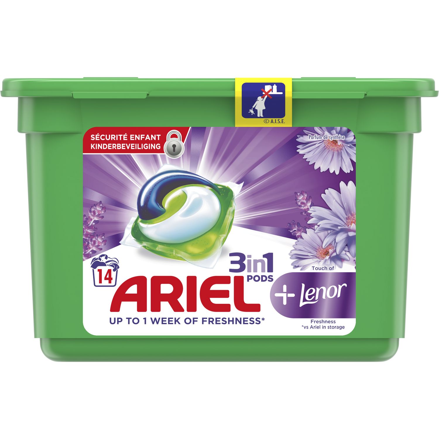 ARIEL Ariel Pods Lessive capsules touche de Lenor 14 lavages 14 lavages 14  capsules pas cher 