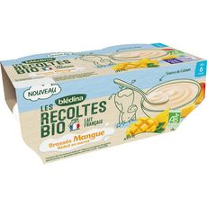 BLEDINA Blédina Petit pot dessert brassés mangue bio dès 6 mois 4x100g 4x100g
