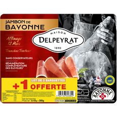 DELPEYRAT Delpeyrat jambon de Bayonne x2 +1offert 300g