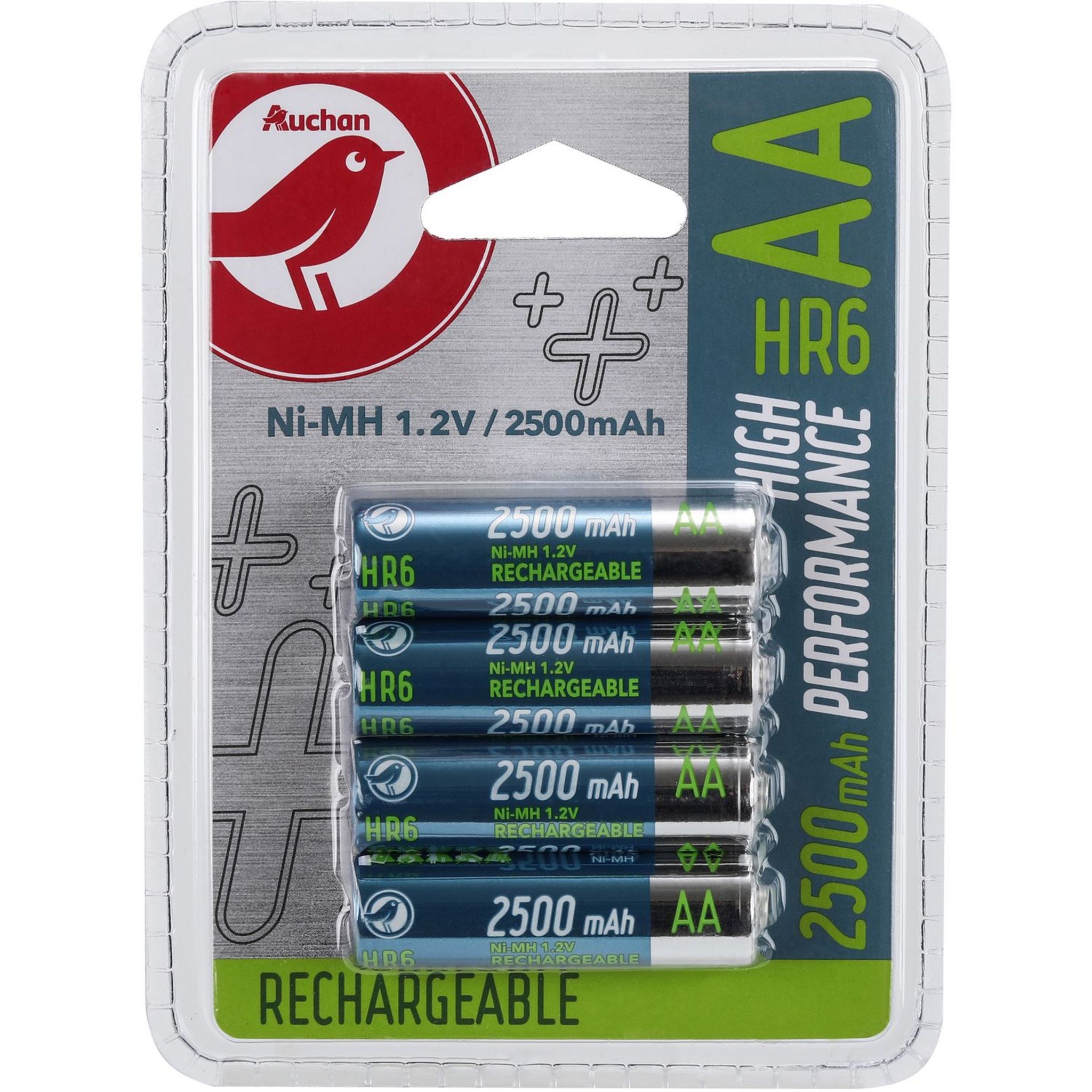 Pile rechargeable AA Ni-MH - 2400 mAh - 1.2 V - Paquet de 4