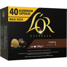 L'OR Capsules de café forza compatibles Nespresso maxi pack 40 capsules 208g