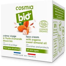 COSMIA BIO Crème visage hydratante amande douce bio tous types de peaux 50ml