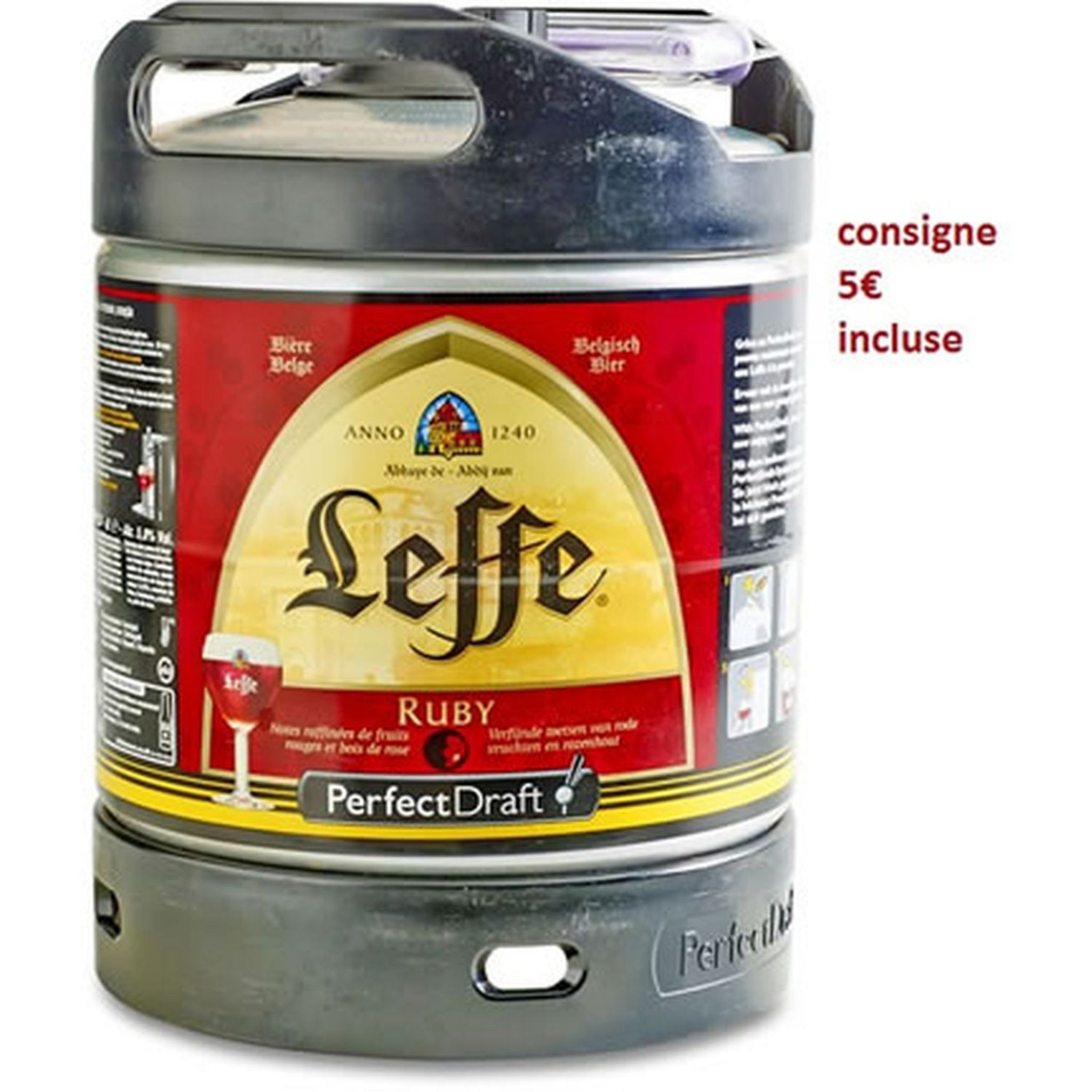 LEFFE Leffe ruby fût de bière aromatisé 5° -6l pas cher - Auchan.fr