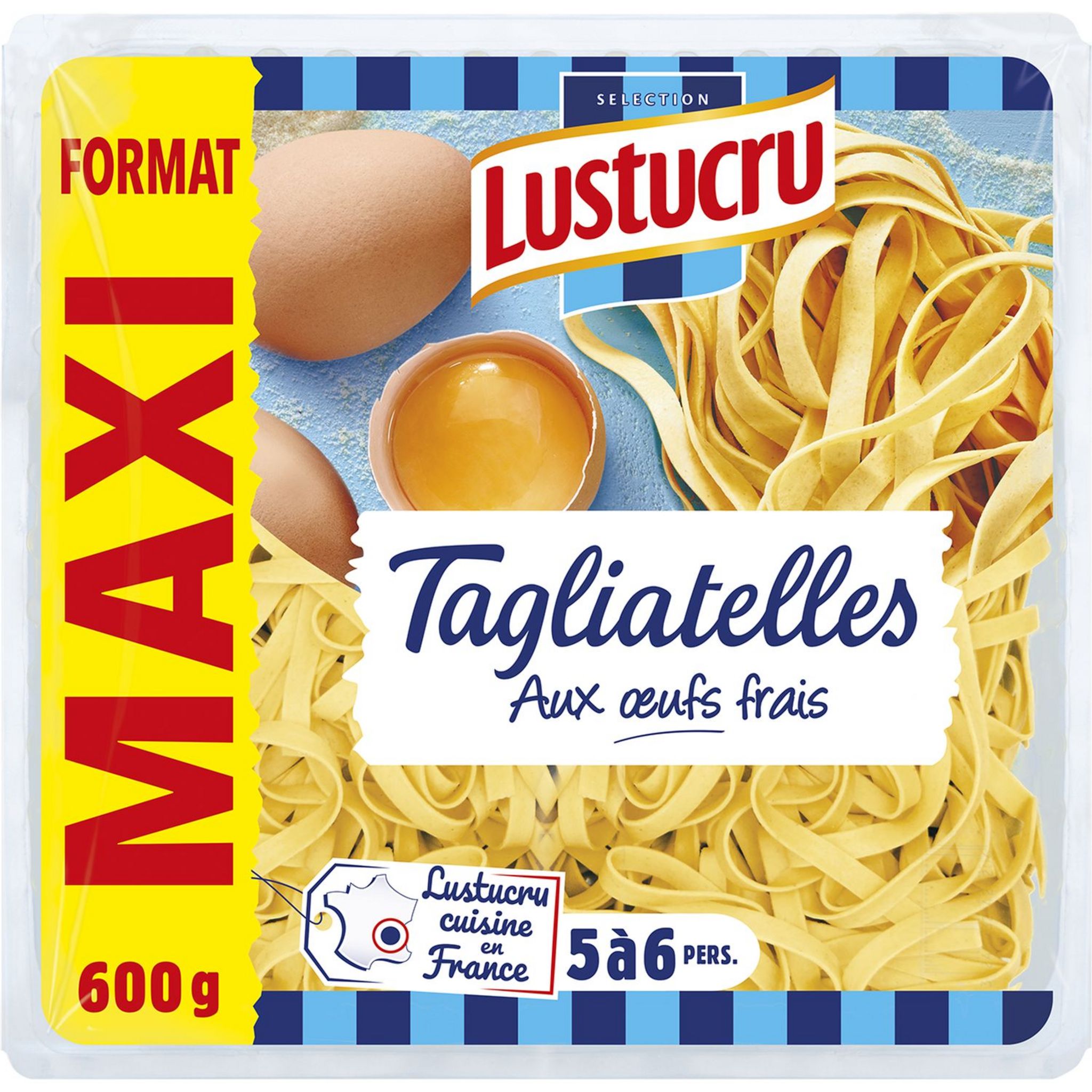 Lot de 2 Pâtes Fraîches Tagliatelle LUSTUCRU de 360g