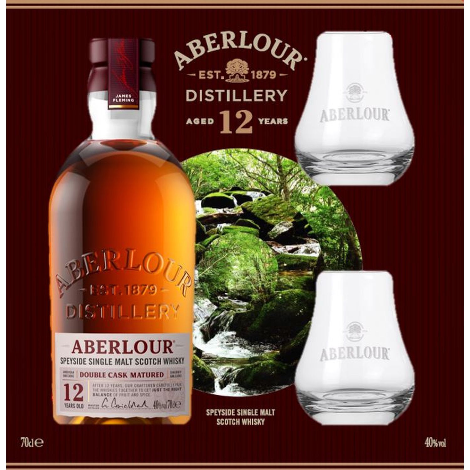 ABERLOUR Aberlour whisky 12ans 40° -70cl +2verres pas cher 