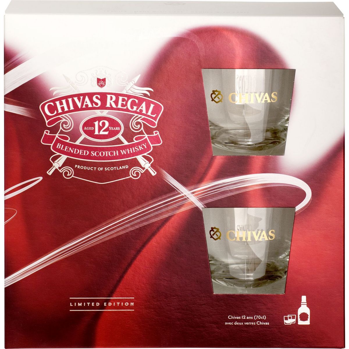 Acheter Coffret Chivas Regal 12 ans 70 cl. + 2 verres