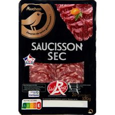 AUCHAN GOURMET Saucisson sec Label rouge 20 tranches 100g