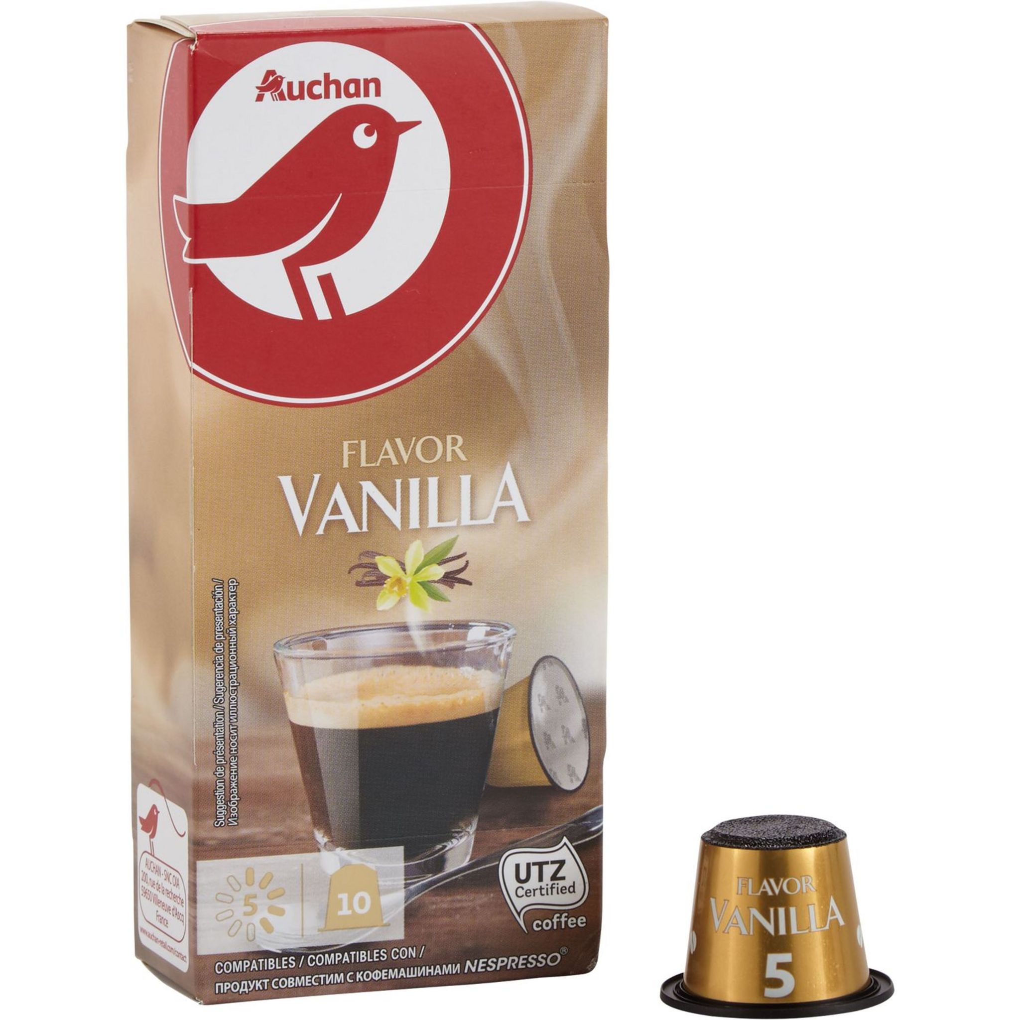 AUCHAN : Capsules de café vanille N°7 - chronodrive