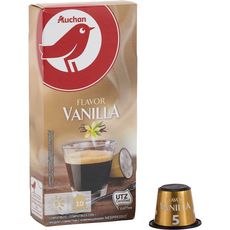 AUCHAN Capsules de café vanille compatibles Nespresso 10 capsules 52g