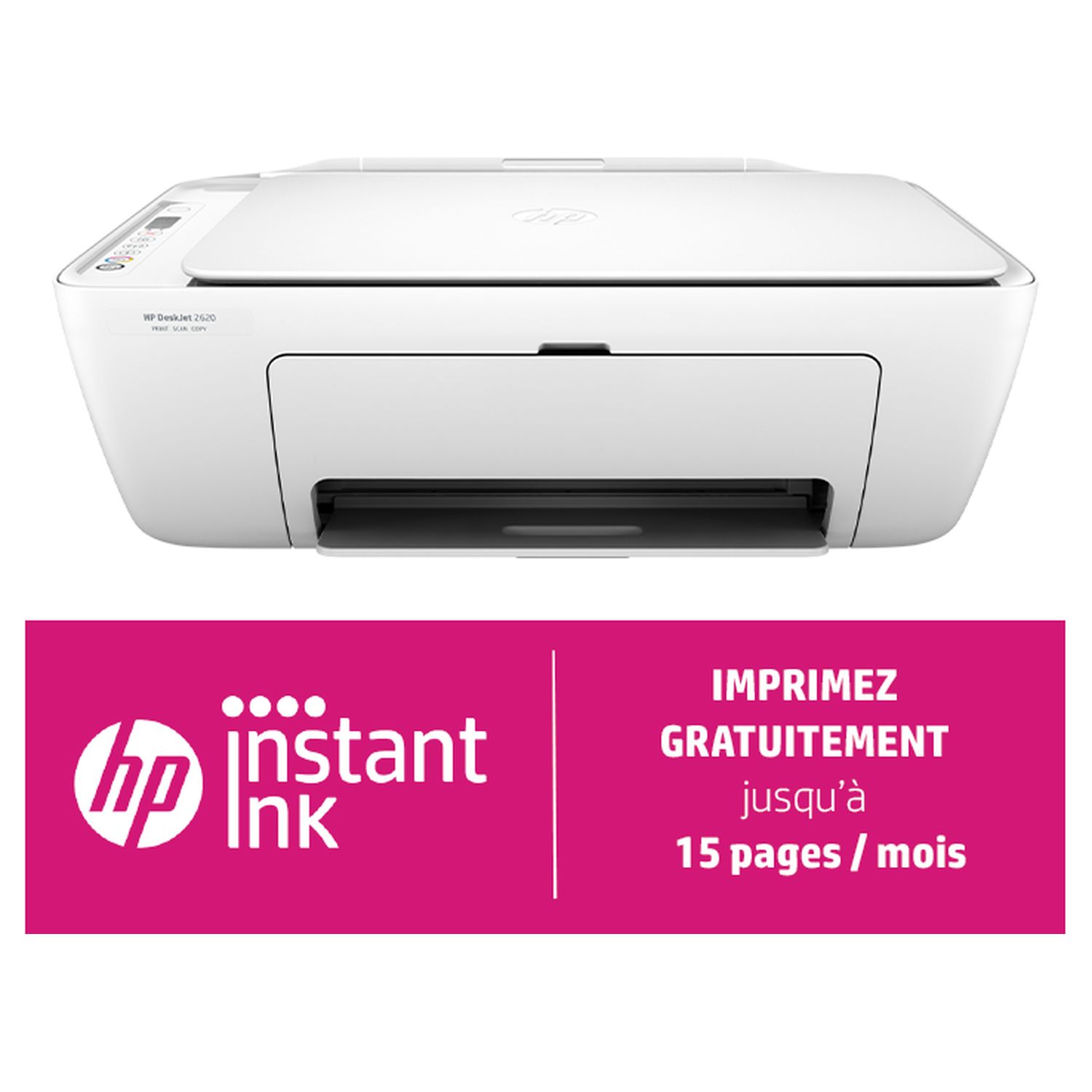 Imprimante multifonctions 4 en 1 Deskjet 2620 - Blanc