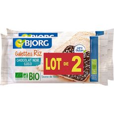 BJORG Bjorg fine galette de riz bio chocolat coco bio  2x90g
