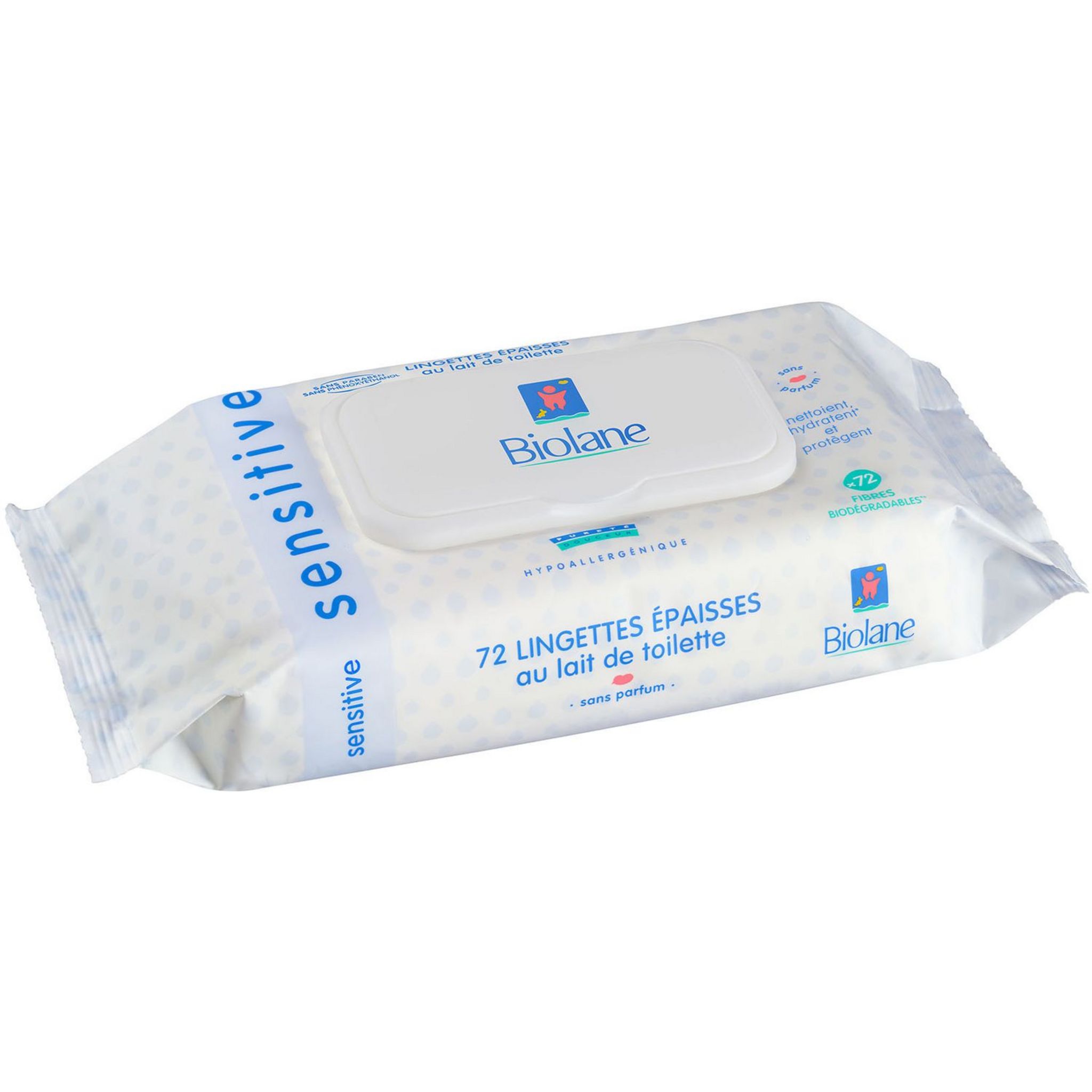 Lingettes Bébé Lait de x72 Contenu