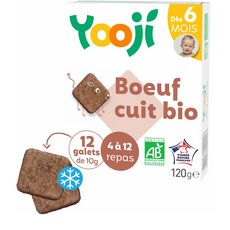 Yooji Galets De Boeuf Cuit Bio Des 6 Mois 12x10g Pas Cher A Prix Auchan