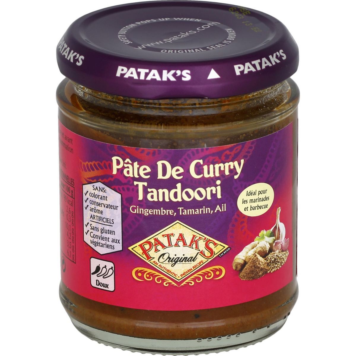 PATAK'S Patak's Pâte De Curry: Tandoori Gingembre Tamarin Ail - Doux ...