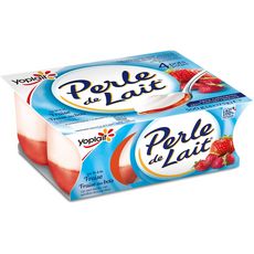Perle De Lait Yaourt Aromatise A La Fraise 4x125g 4x125g Pas Cher A Prix Auchan