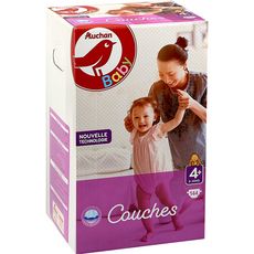 AUCHAN BABY Couches taille 4+ (9-20kg) 144 couches
