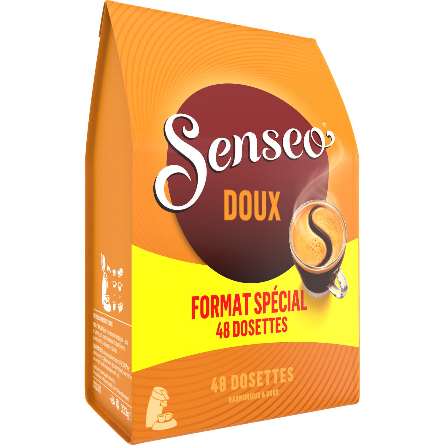 Dosettes de café moulu pur arabica Doux x50 compatibles Senseo