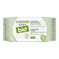 Cosmia Baby Bio Lingettes Nettoyantes Pour Bebe A L Aloe Vera Bio 64 Lingettes Pas Cher A Prix Auchan