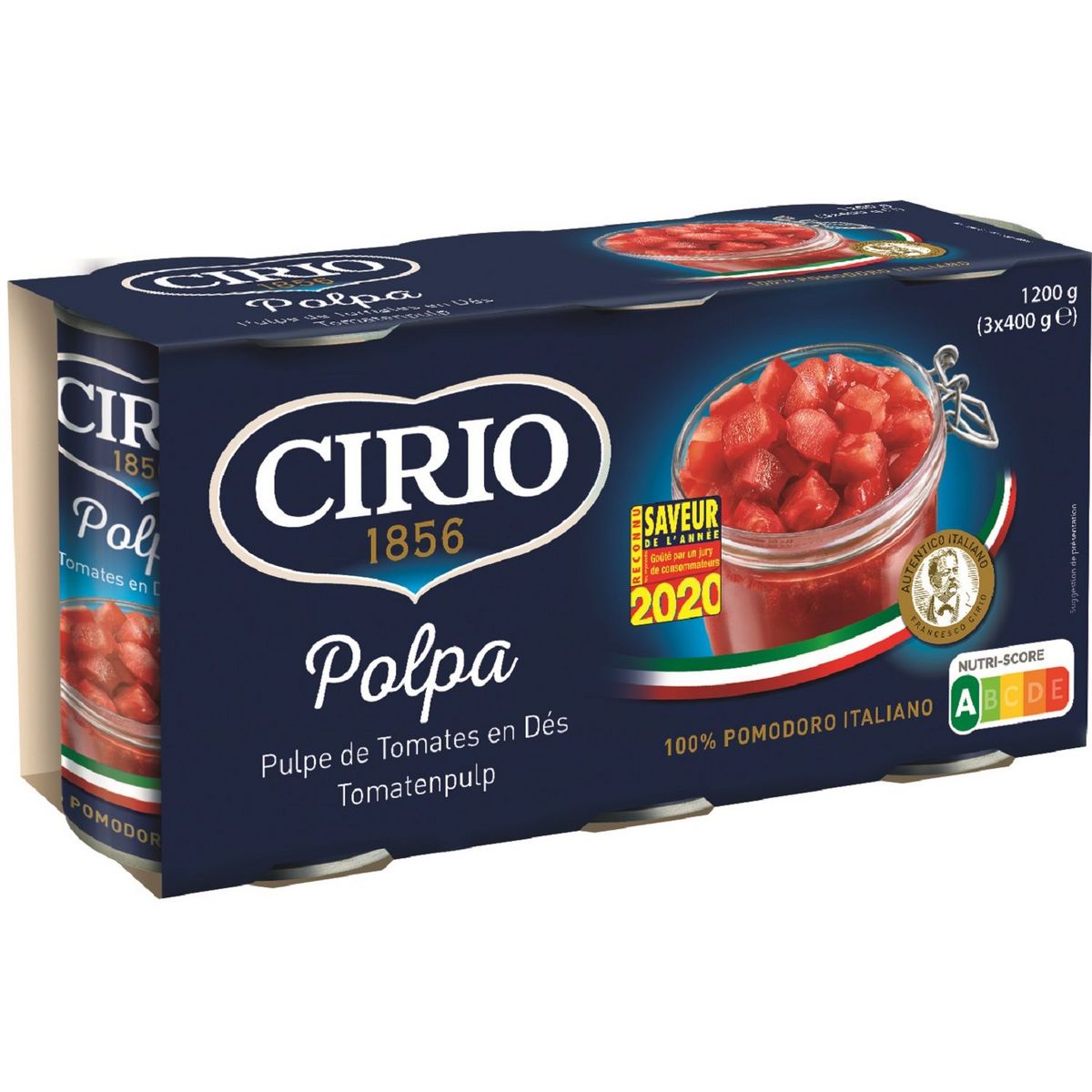 CIRIO Pulpe de tomates en dés 100 italiennes 3x400g pas cher Auchan fr