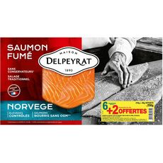 DELPEYRAT Delpeyrat le saumon fumé tranche x6 +2offertes 250g