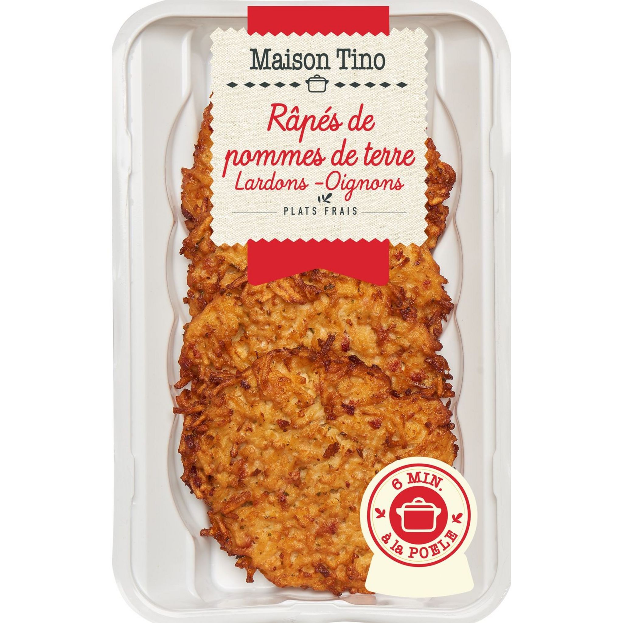 Galette De Pomme De Terre 6 Lettres MAISON TINO Maison Tino Râpés de pommes de terre lardons oignons 4x110g  4x110g pas cher - Auchan.fr