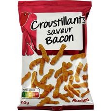 AUCHAN Auchan Biscuits soufflés croustillants saveur bacon 90g 90g
