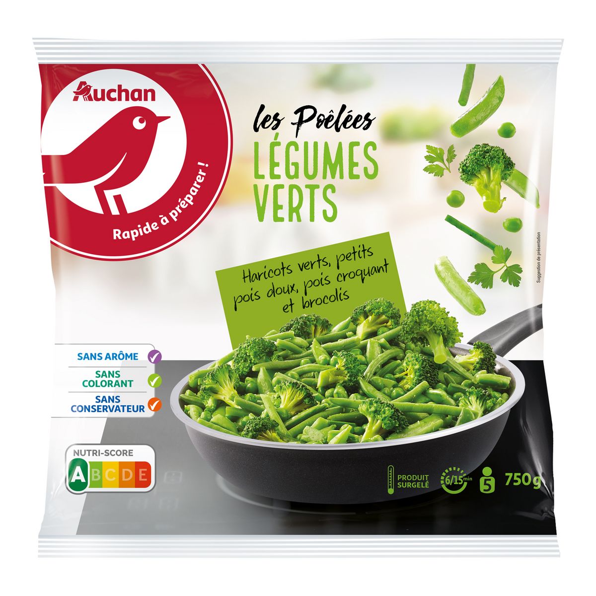 Auchan Poelee De Legumes Verts 5 Portions 750g Pas Cher A Prix Auchan