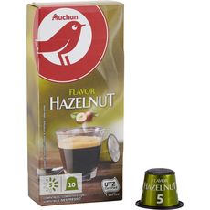 AUCHAN Capsules de café noisette compatibles Nespresso 10 capsules 52g
