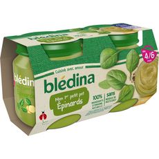 BLEDINA Blédina Mon 1er Petit Pot purée d'épinards dès 4 mois 2x130g 2x130g