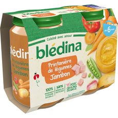BLEDINA Petit pot printanière de légumes et jambon dès 6 mois 2x200g
