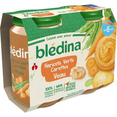 Bledina Petit Pot Haricots Verts Carottes Veau Des 6 Mois 2x0g Pas Cher A Prix Auchan