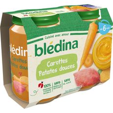 BLEDINA Petit pot carotte patate douce dès 6 mois 2x200g