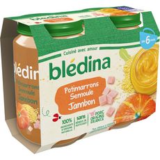 Bledina Petit Pot Printaniere De Legumes Et Jambon Des 6 Mois 2x0g Pas Cher A Prix Auchan