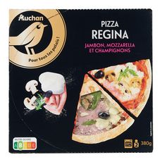AUCHAN GOURMET Pizza regina jambon mozzarella et champignons 380g